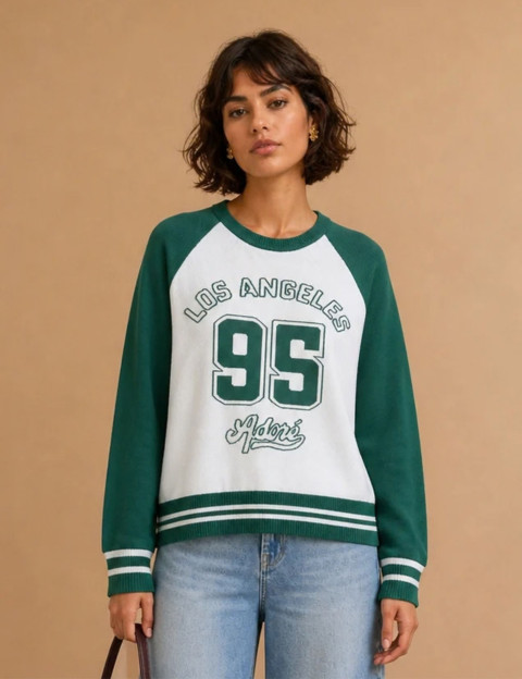 Adoré Pull Femme Los Angeles Indira Ecru Sapin - 2