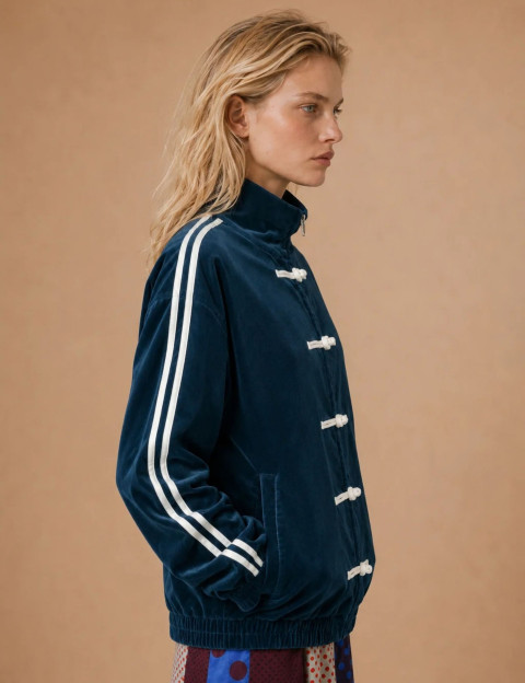 Adoré Veste Femme Boutonnage Brandebourg Ayline Bleu Canard - 2