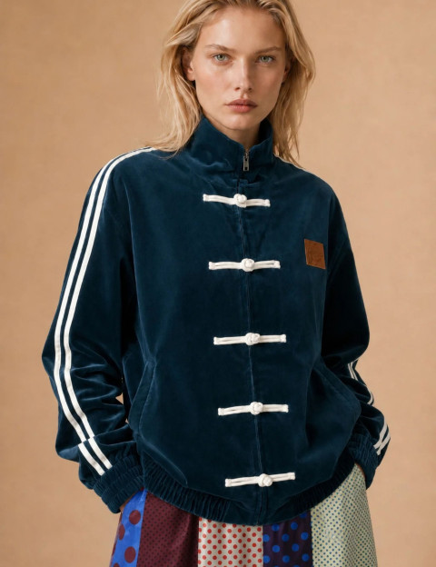 Adoré Veste Femme Boutonnage Brandebourg Ayline Bleu Canard - 3