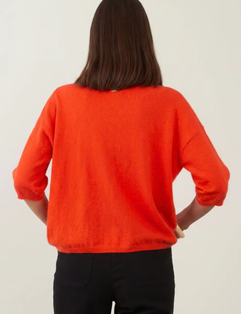Minuit12 Pull Femme en Maille Ida Orange - 2