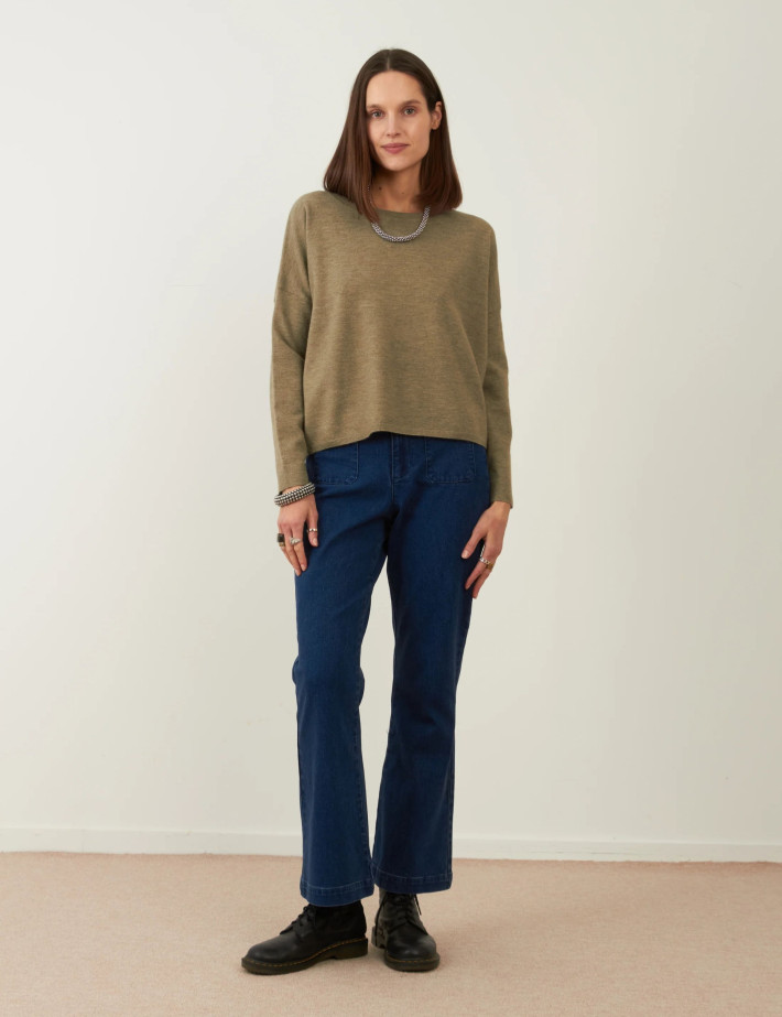 Minuit12 Pull Femme en Maille Livia Amande - 2