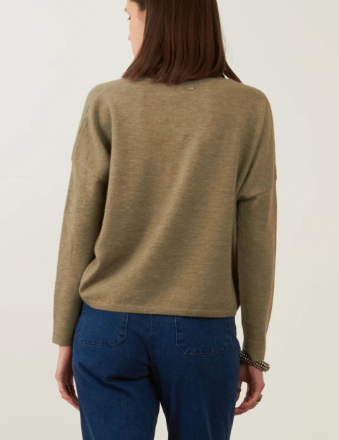 Minuit12 Pull Femme en Maille Livia Amande - 3