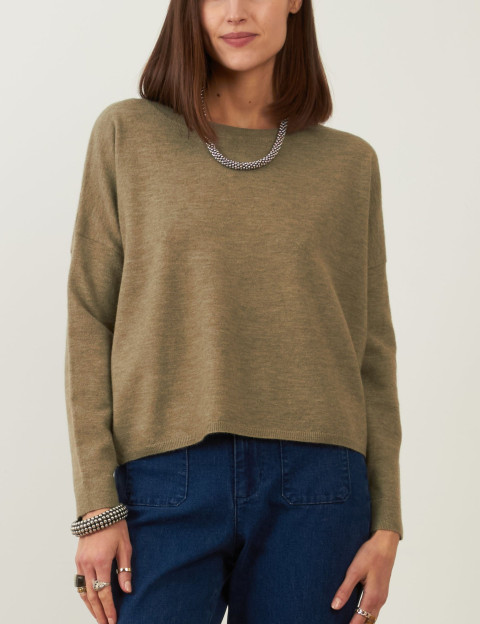 Minuit12 Pull Femme en Maille Livia Amande