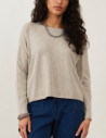Minuit12 Pull Femme en Maille Livia Beige Chiné