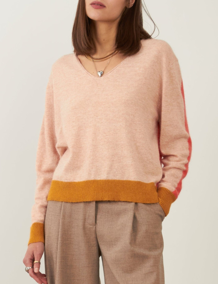 Minuit12 Pull Femme en Maille Lysea Beige