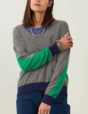 Minuit12 Pull Femme en Maille Lysea Gris