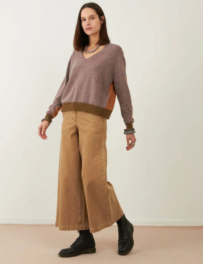 Minuit12 Pull Femme en Maille Lysea Taupe - 2