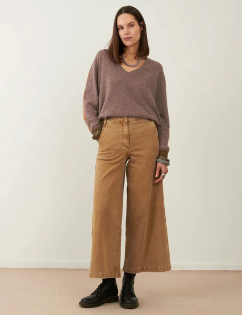 Minuit12 Pull Femme en Maille Lysea Taupe - 3