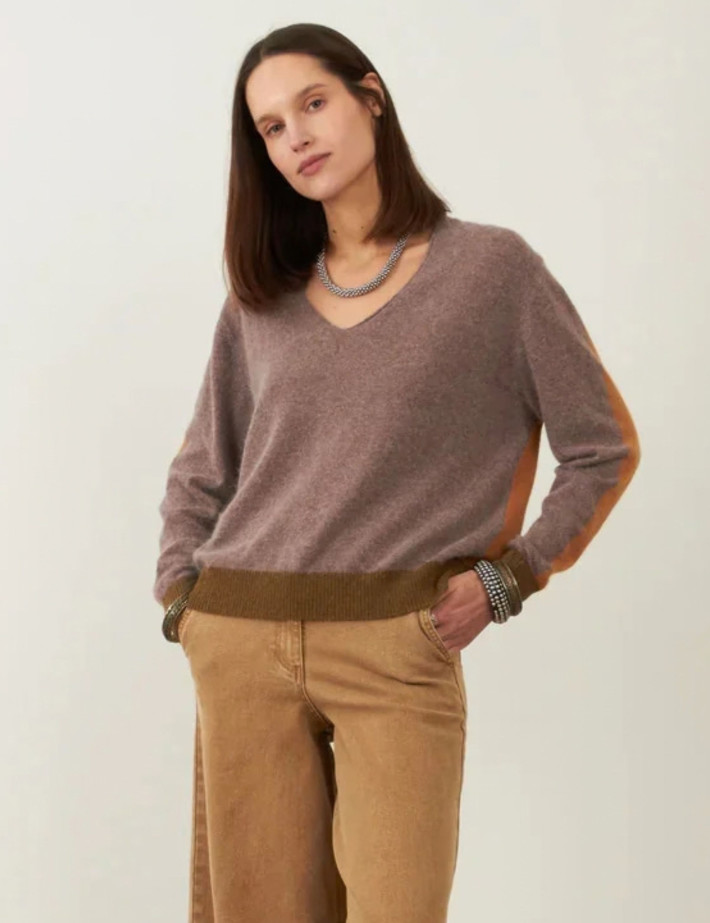 Minuit12 Pull Femme en Maille Lysea Taupe - 4