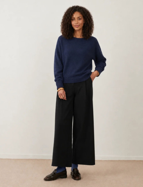 Minuit12 Pull Femme en Maille Thalita Marine - 2