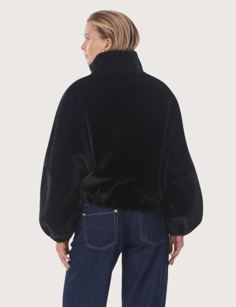 Giovanni Paris Veste Femme Fausse Fourrure Josie Noir - 5