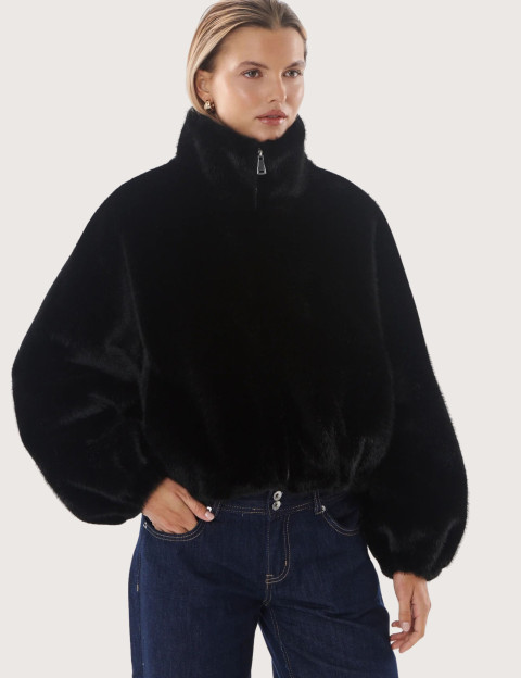 Giovanni Paris Veste Femme Fausse Fourrure Josie Noir - 6