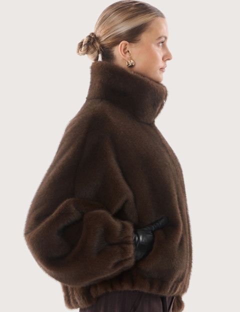 Giovanni Paris Veste Femme Fausse Fourrure Josie Marron - 2