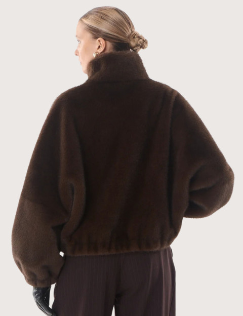 Giovanni Paris Veste Femme Fausse Fourrure Josie Marron - 5