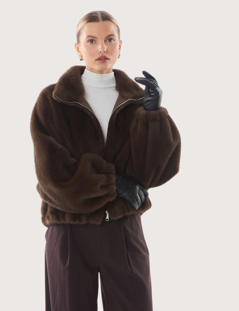Giovanni Paris Veste Femme Fausse Fourrure Josie Marron - 6