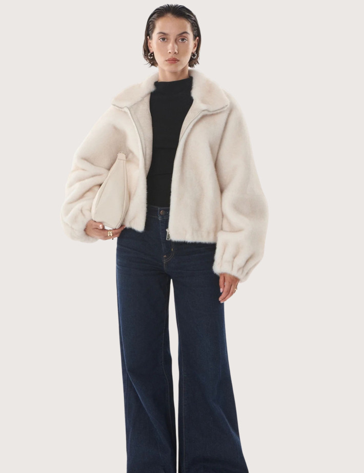 Giovanni Paris Veste Femme Fausse Fourrure Josie Blanc - 4