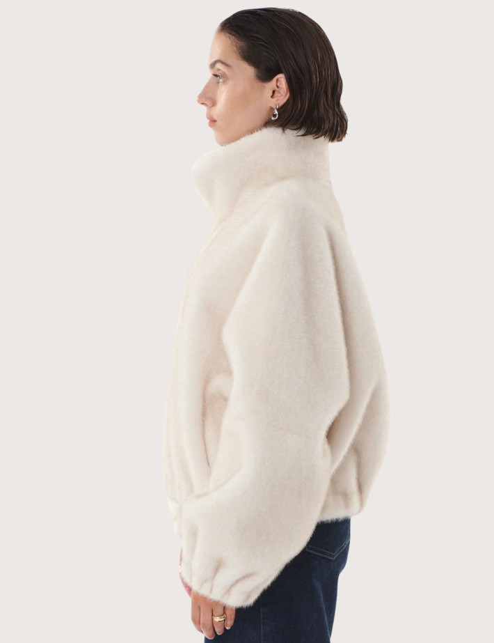 Giovanni Paris Veste Femme Fausse Fourrure Josie Blanc - 5
