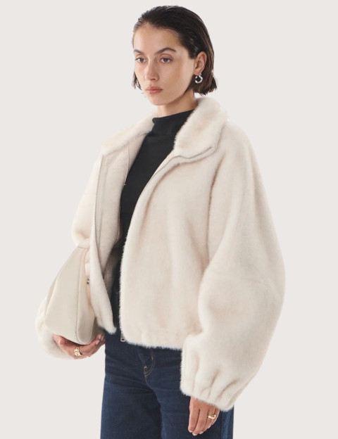 Giovanni Paris Veste Femme Fausse Fourrure Josie Blanc - 7