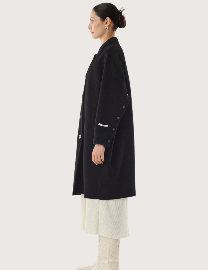 Giovanni Paris Manteau Long Femme Laureline Noir - 4