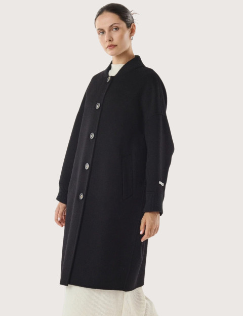 Giovanni Paris Manteau Long Femme Laureline Noir - 5