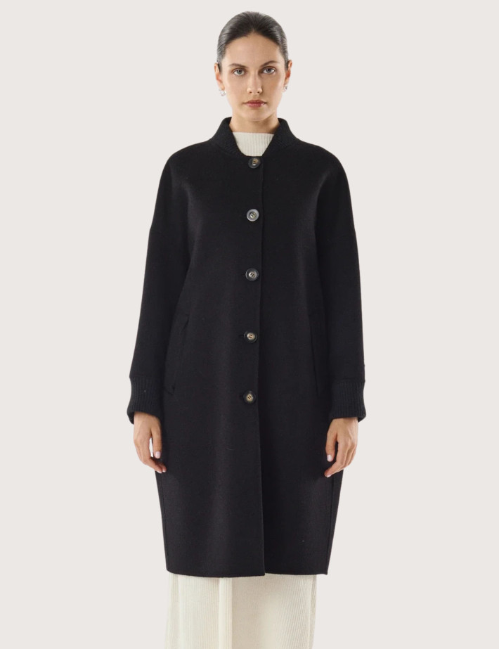 Giovanni Paris Manteau Long Femme Laureline Noir