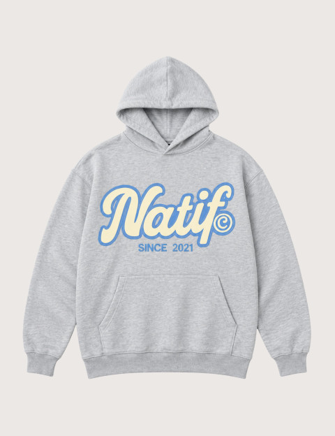 Natif Sweat Capuche Unisexe Logo Since 21 Gris Clair - 3