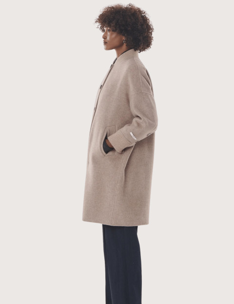 Giovanni Paris Manteau Long Femme Laureline Taupe - 3