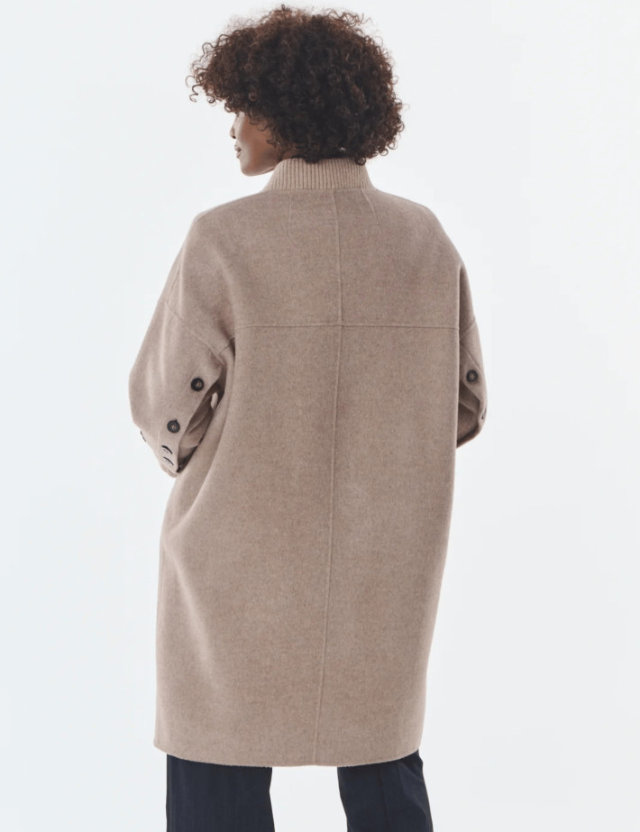 Giovanni Paris Manteau Long Femme Laureline Taupe - 6