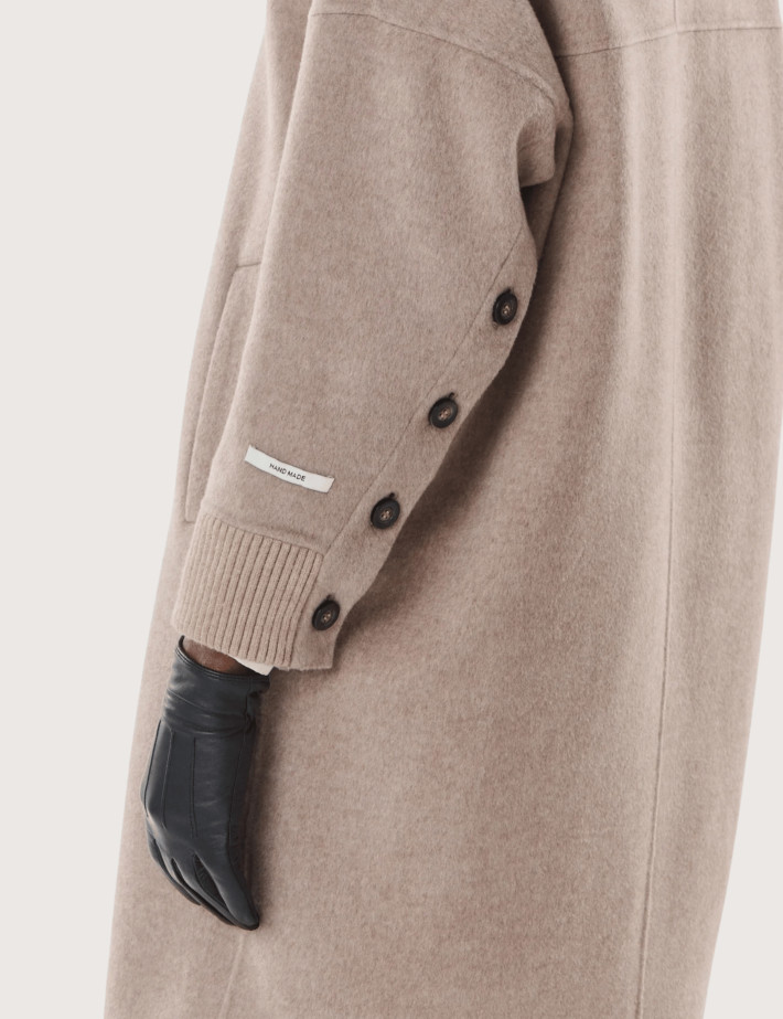 Giovanni Paris Manteau Long Femme Laureline Taupe - 5