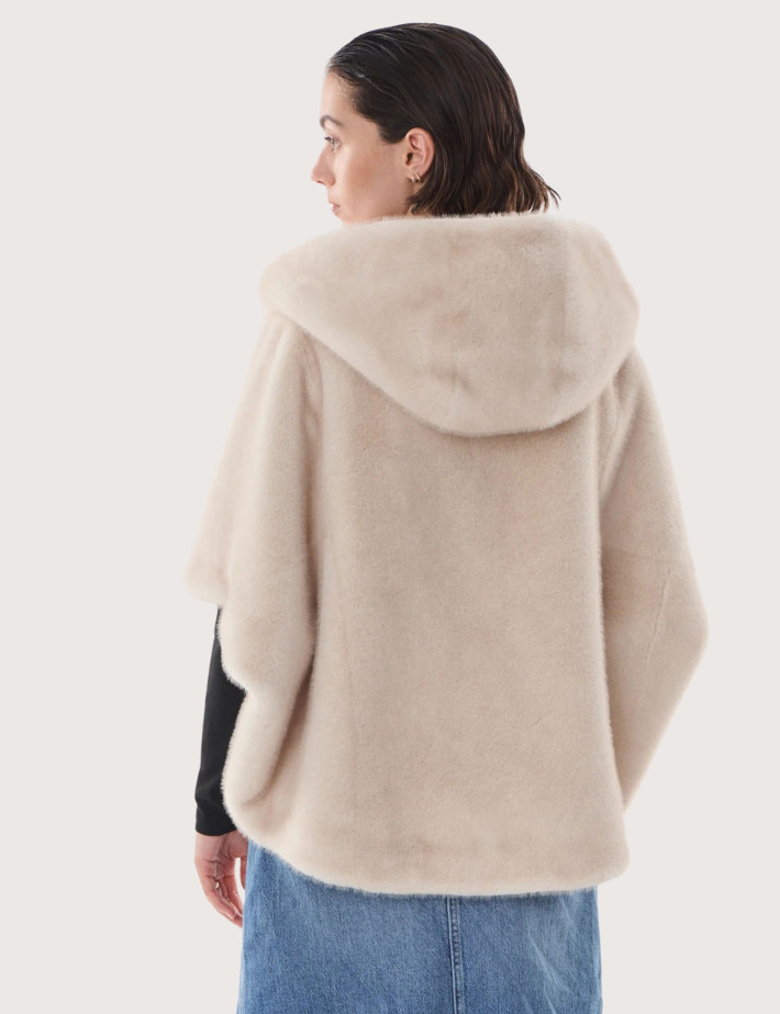 Giovanni Paris Cape en Fausse Fourrure Femme Leonie Beige - 6