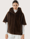 Giovanni Paris Cape en Fausse Fourrure Femme Leonie Marron