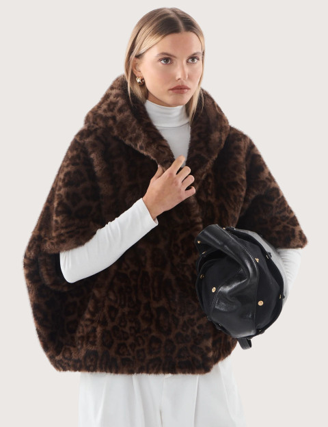 Giovanni Paris Cape en Fausse Fourrure Femme Leonie Léopard - 2
