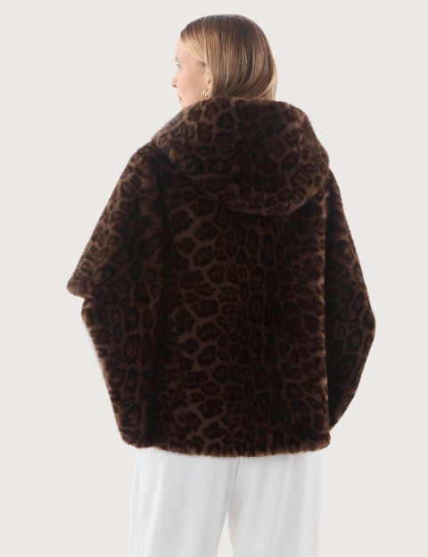 Giovanni Paris Cape en Fausse Fourrure Femme Leonie Léopard - 4