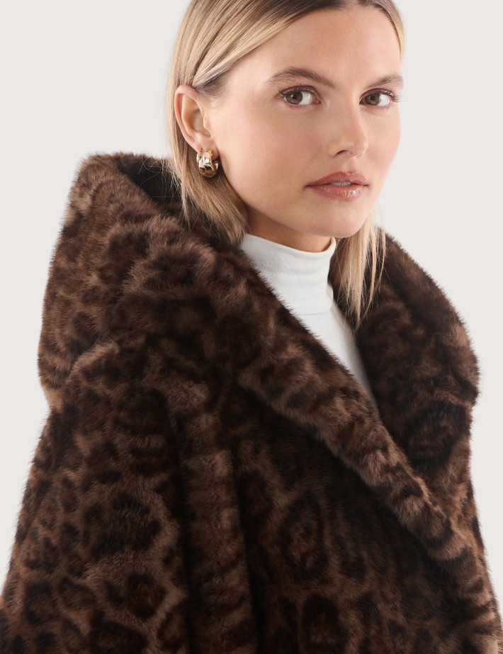 Giovanni Paris Cape en Fausse Fourrure Femme Leonie Léopard - 5