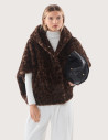 Giovanni Paris Cape en Fausse Fourrure Femme Leonie Léopard