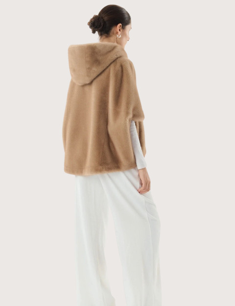 Giovanni Paris Cape en Fausse Fourrure Femme Leonie Taupe - 3