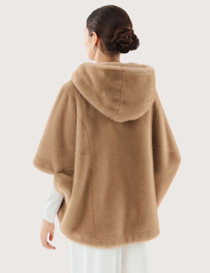 Giovanni Paris Cape en Fausse Fourrure Femme Leonie Taupe - 5