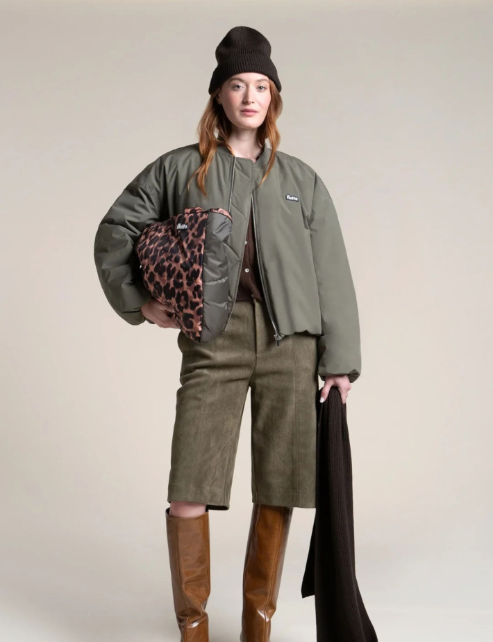 Flotte Bombers Court Coupe Veny Unisexe Alesia Kaki - 5