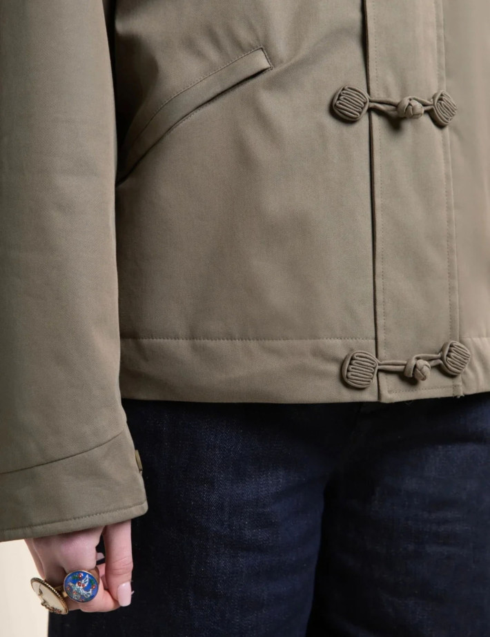 Flotte Veste Imperméable à Brandebour Unisexe Carnot Kaki - 2
