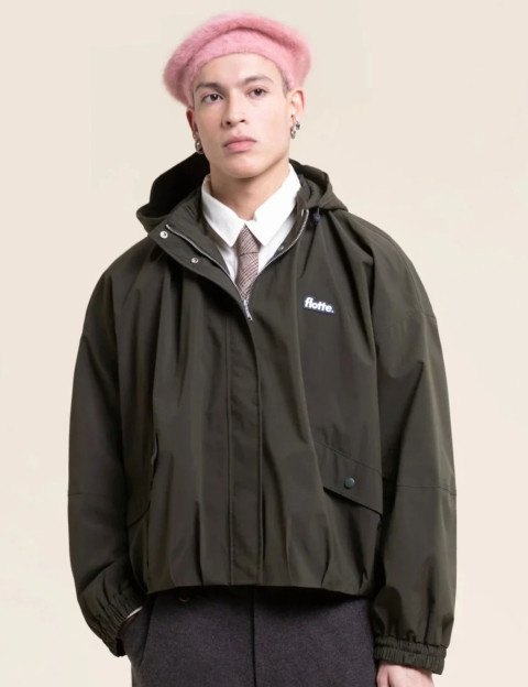 Flotte Veste Bombers Unisexe Grance Kaki - 2