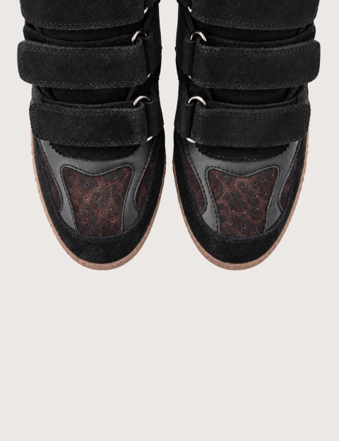 MRP Melrose Place Baskets Montantes Velcro Chamonix Noir Marron Léopard - 2