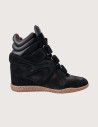 MRP Melrose Place Baskets Montantes Velcro Chamonix Noir Marron Léopard