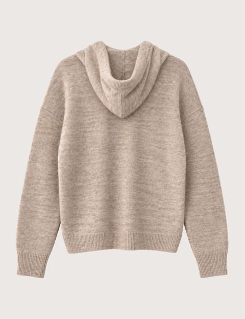 PIECES Pull Femme à Capuche Malou Beige - 2