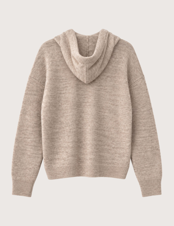 PIECES Pull Femme à Capuche Malou Beige - 2