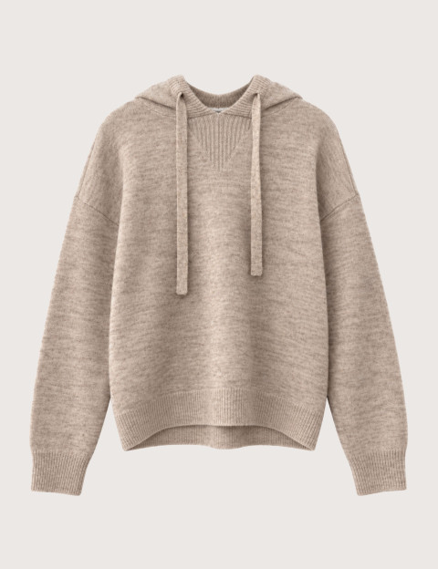 PIECES Pull Femme à Capuche Malou Beige