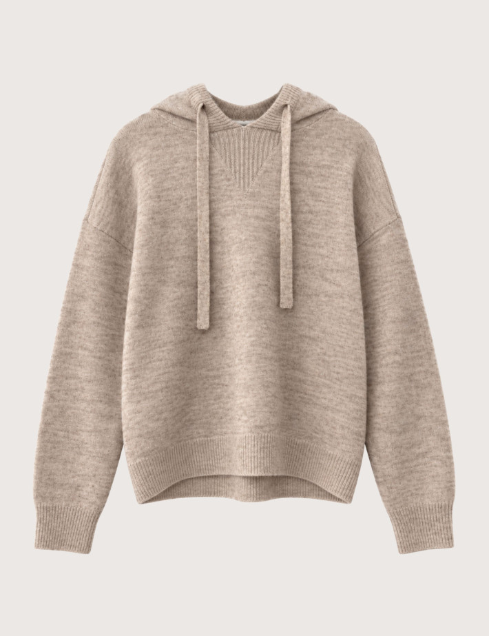 PIECES Pull Femme à Capuche Malou Beige