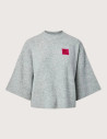 PIECES T-Shirt Femme Manches 2/4 Niko Gris