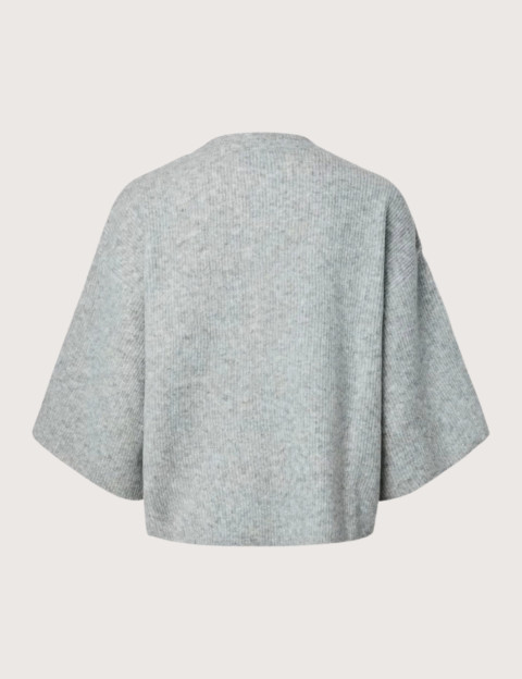 PIECES T-Shirt Femme Manches 2/4 Niko Gris - 2