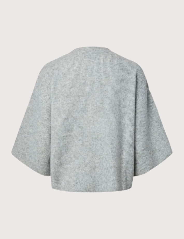 PIECES T-Shirt Femme Manches 2/4 Niko Gris - 2