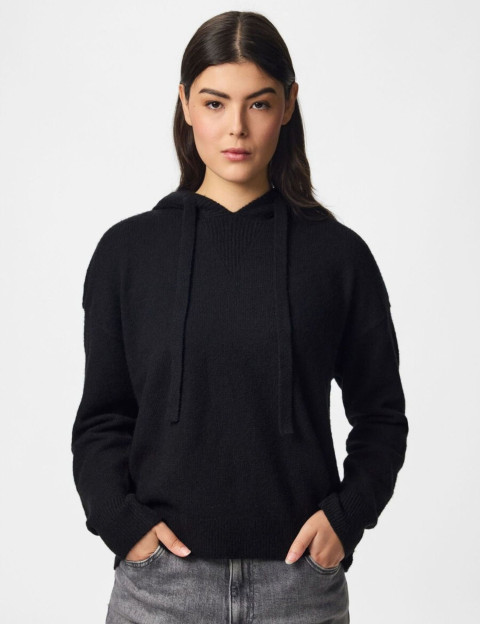 PIECES Pull Femme à Capuche Malou Noir - 3